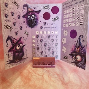 Klappkarte "Crazy Raven" mit Rubbeln, Würfeln und Bingo (Art. 1142)