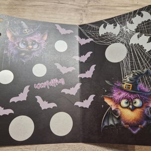 Klappkarte "Bats" zum Einheften mit  Rubbeln und Würfeln / Rubbelchallenge / Sparchallenge (Art. 1110)