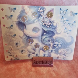 Klappkarte "Spring Unicorn" zum Einheften mit Würfeln, Losen und Rubbeln / Rubbelchallenge / Sparchallenge (Art. 1144)