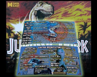 Tarjetas de puntuación de Jurassic Park Pinball, Data East (1993): Actualización v2.