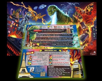 Tarjetas de puntuación de Godzilla Pinball, Stern 2021: Pro, Prem y LE, actualización V2.5