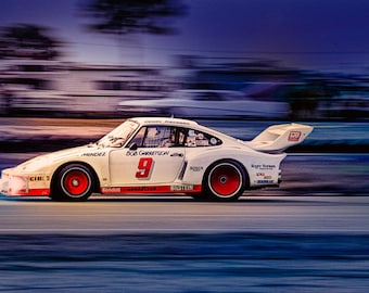 12 Hours of Sebring  Bob Garretson Endurance Racing Car Photography IMSA Porsche 935 Canvas Metal Print Bar Decor Gift for Dad Wall Art