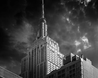 New York City Skyline Downtown Empire State Building Canvas Metal Print Living Room Bedroom Wall Art Cityscape Home Decor Sunrise Art Deco