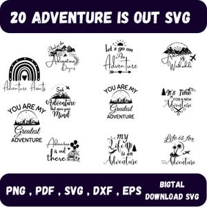 冒険はそこにある SVG、冒険は待っている SVG、子供部屋の装飾 SVG、子供部屋の看板 SVG、Cricut Silhouette Cameo 用の DXF PNG カット ファイル