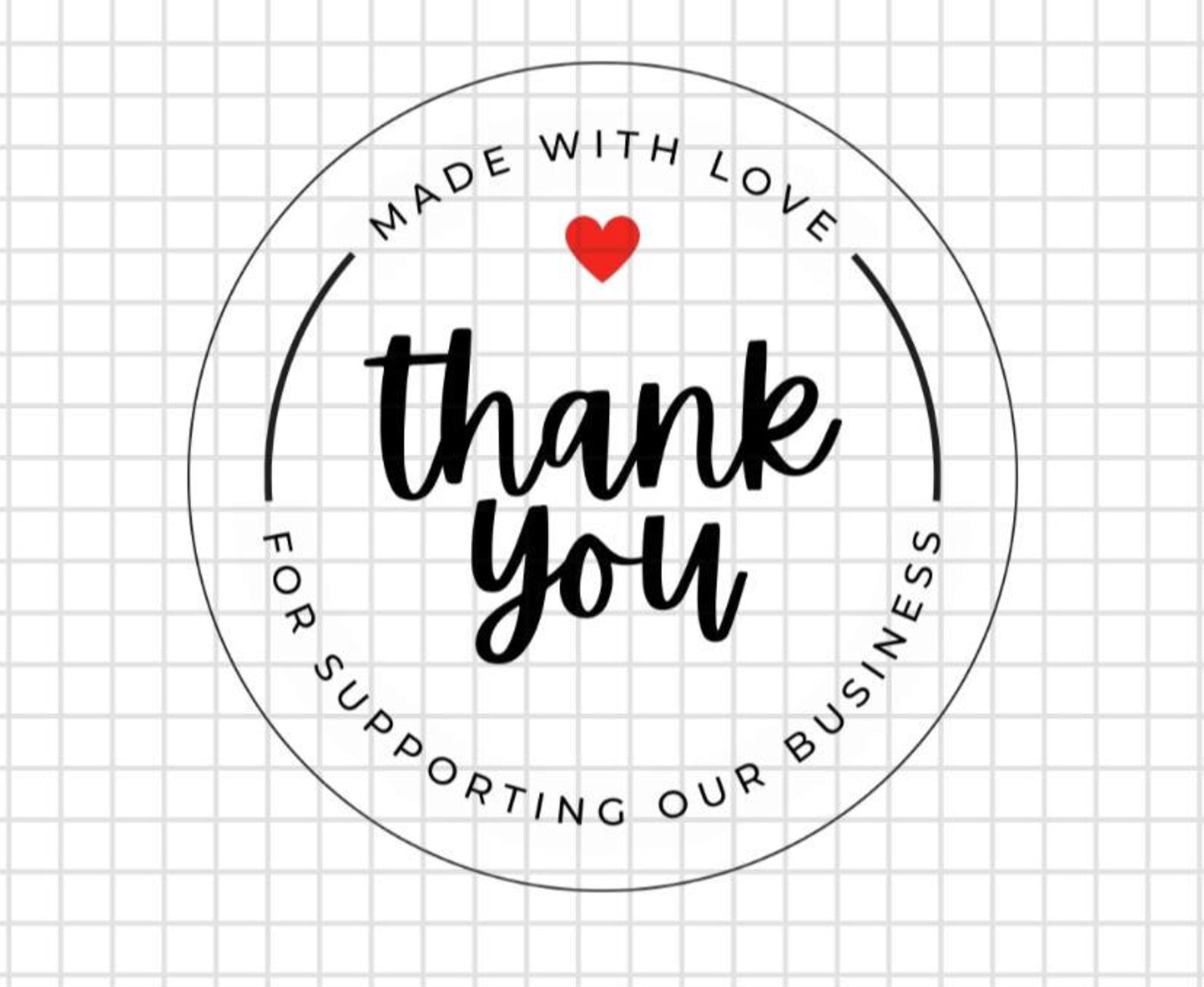 Thank You Sticker PNG | Made With Love | Printable Sticker for Small ...