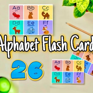 Animal Alphabet Flashcards PDF | 26 Fun ABC Animal Cards | Printable Educational Flashcards for Kids