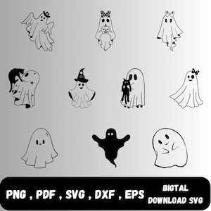 GHOST SVG, Halloween svg, Geister svg, Geist svg Bundle, Geist Clipart, niedlicher Geist geschnitten Dateien, Halloween-Geist Design Clipart Digital Download