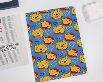 Kawaii Winnie Bear iPad Air 5 2022 iPad 10 2022 iPad 9 case,iPad Pro 11" 12.9'' 2022 iPad Pro 12.9'' 2021 iPad mini 6 case ipad case