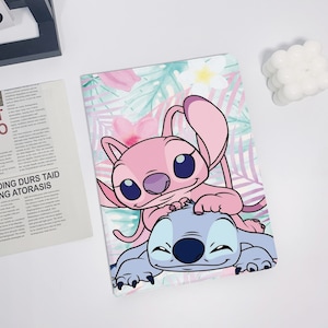 Stitch and Angel Leaf iPad Case Compatible with iPad Air 5 iPad 10 2022 iPad 9 iPad Pro 11 12.9 2021 2022 iPad Mini 6 Protective Cover