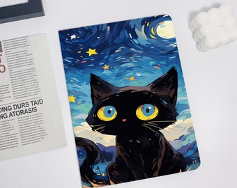 Starry Sky Black Cat iPad Air 5 2022 iPad 10 2022 iPad 9 case, iPad Pro 11" 12.9'' 2022 iPad Pro 12.9'' 2021 iPad mini 6 case ipad case