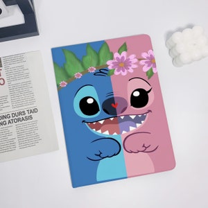 Cute Stitch & Angel iPad Air 5 2022 iPad 10 2022 iPad 9 case,iPad Pro 11" 12.9'' 2022 iPad Pro 12.9'' 2021 iPad mini 6 case iPad case