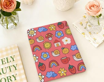 Cute Whimsical Collage iPad Case for iPad Pro 11/13 inch 2025 iPad Air 7/6/5/4, iPad Mini 6/7, iPad Pro 12.9" 11"10.9", iPad 10/9/8th Cover