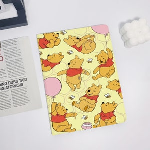 Kawaii Pooh Bear iPad Air 5 2022 iPad 10 2022 iPad 9 case,iPad Pro 11" 12.9'' 2022 iPad Pro 12.9'' 2021 iPad mini 6 case ipad case