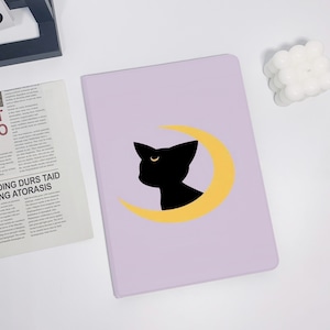 Moon Black Cat iPad Air 5 2022 iPad 10 2022 iPad 9 case,iPad Pro 11" 12.9'' 2022 iPad Pro 12.9'' 2021 iPad mini 6 case iPad case