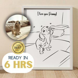 Regalo personalizzato per amanti degli animali, ritratto personalizzato di un animale, regalo per amanti dei cani, regalo per amanti degli animali, arte di cani disegnata male, ritratto personalizzato di un animale