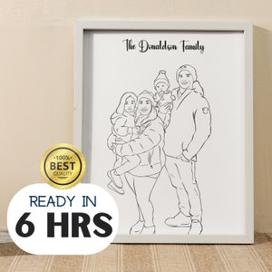 Custom One Line Drawing Loved One Portrait, Portrait from Photo, Hand Drawn Portrait, Custom Line Drawing, Mother's Day Gift, Digital