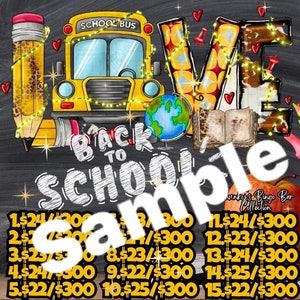 Back to School bingo