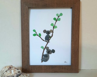 Pebble Art Koala, Mutter und Kind, Baum, wunderschönes Geschenk für Familie, Bester Freund Geschenk, Geburtstagsgeschenk, Rock Art, Muttertagsgeschenk, Jubiläum