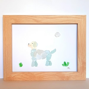 Sea glass dog, Pebble art, Pet lover gift, Best friend gift, Birthday Gift, Housewarming, Anniversary, Kids room decor