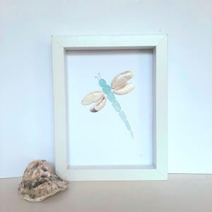 Sea Glass art, Sea glass dragonfly, Sea shell art, Gorgeous Family gift, Friends, Birthday,  Mother's Day gift, Anniversary, Retirement