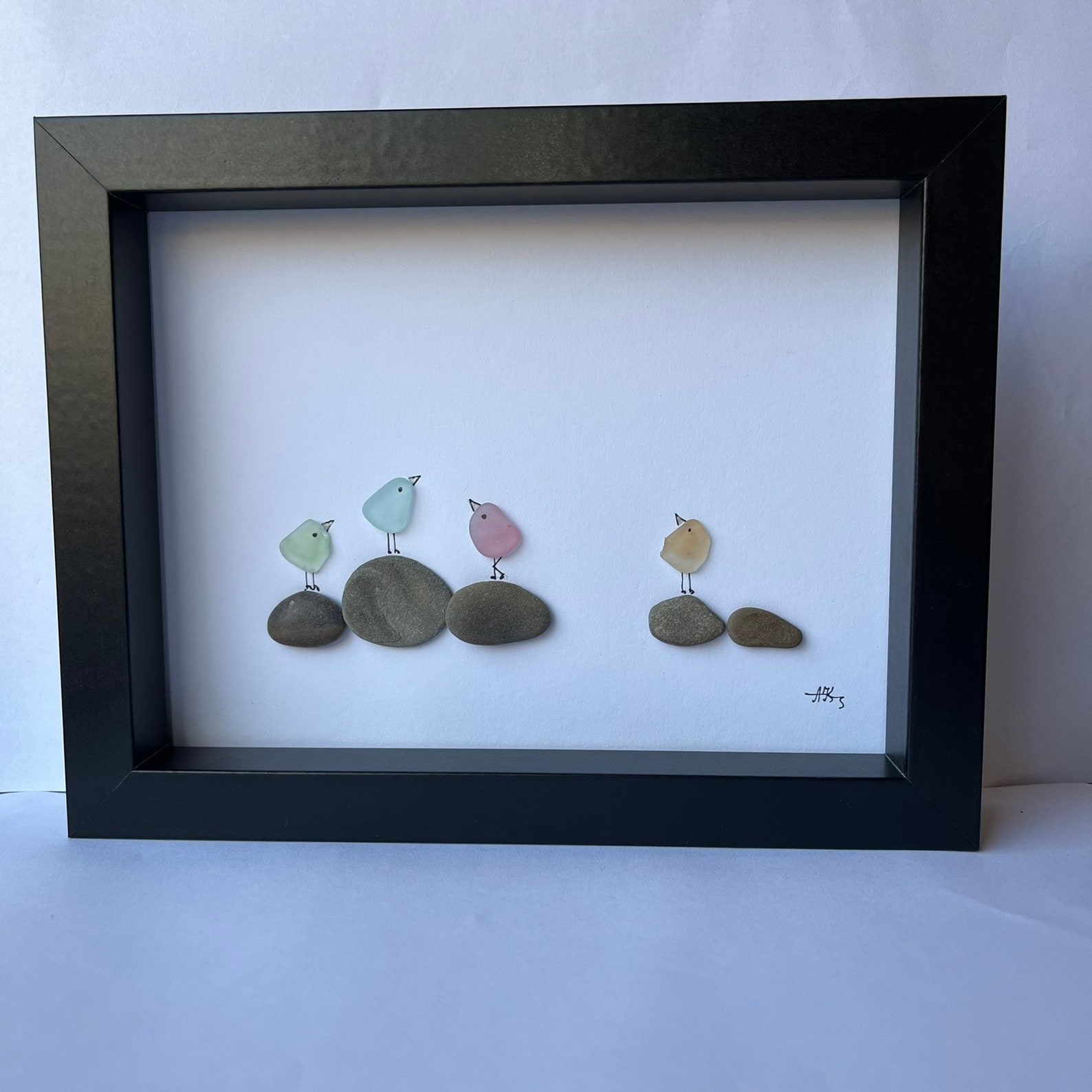 Sea Glass Art Birds, Parents Gift, Kids Room Decor, Class Room ...