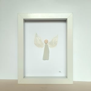 Sea glass angel, Pebble art, Sea glass art, Family gift, Best friend gift, Religious gift, Blessing, To remember