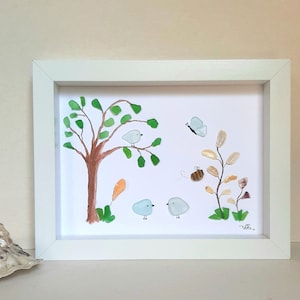 Oiseaux en verre de mer, jardin en verre de mer, couple, magnifique cadeau pour la famille, cadeau d&#39;anniversaire, meilleur ami, pendaison de crémaillère, cadeau de fête des mères, anniversaire