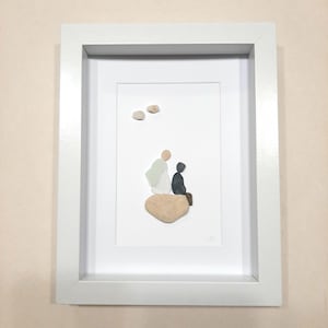 Sea glass angel, Pebble art, Sea glass art, Family gift, Best friend gift, Religious gift, Blessing, To remember