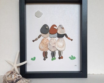 Pebble Art Besties, Beste Freunde, Mutter und Tochter, Schwestern, Rock Art Mutter Geschenk, Geburtstagsgeschenk, Anniversar Geschenk