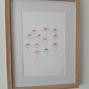 Watercolor A4 flowers - wall poster - floral decoration