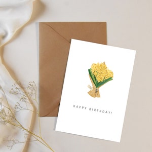 Tarjeta de regalo ilustrada personalizada / Tarjeta de felicitación de cumpleaños / Tarjeta de felicitación / Tarjeta imprimible / Tarjetas florales / Te amo / Descargar
