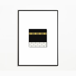 Digital Kaaba Print, Islamic Wall Art, Kaaba Wall Art, 3D Kaaba, Islamic Home Decor, Kaaba Minimalist Islamic Print, Muslim Gift