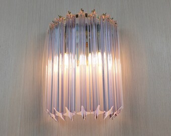 Murano glass lilac quadriedri wall sconce