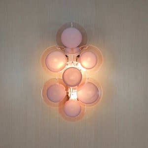 Murano glass pink discs wall sconce