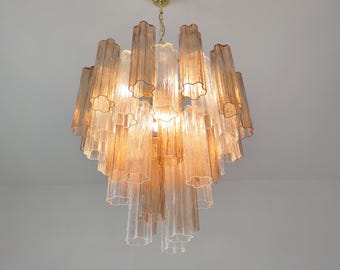 Murano glass Tronchi chandelier in smokey brown and clear color