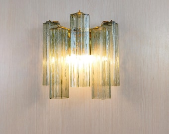 Murano glass green tronchi wall sconce