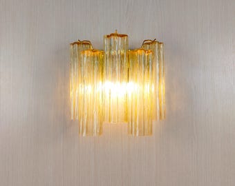 Murano glass amber tronchi wall sconce