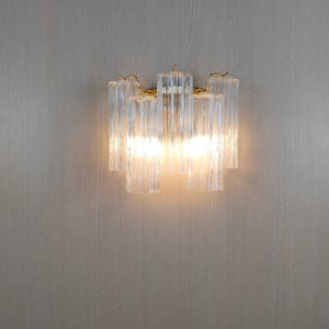 Murano clear glass Tronchi wall sconce