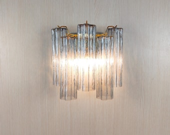 Murano glass gray tronchi wall sconce