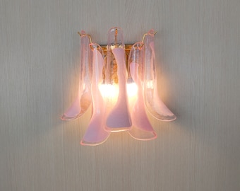 pink petal murano wall sconces