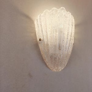 Murano glass wall sconces grained half cup