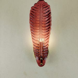 RESERVED LISTING : set of two Murano glass felci red leaf  wall sconce