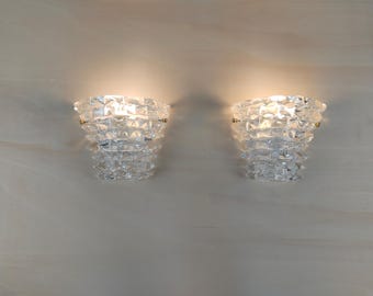 Paar Murano-Glas-Wandleuchten Rostrato