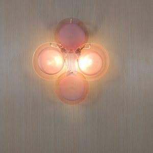Murano glass pink discs wall sconce