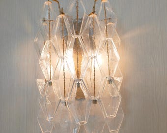 RESERVED LISTING: set of two Murano glass poliedri wall sconce 30x30 cm