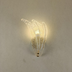 Murano glass grained leaf &quot;air&quot;  wall sconce
