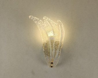 Murano glass grained leaf &quot;air&quot;  wall sconce