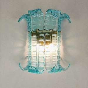 Murano glass Felci green teal wall sconce