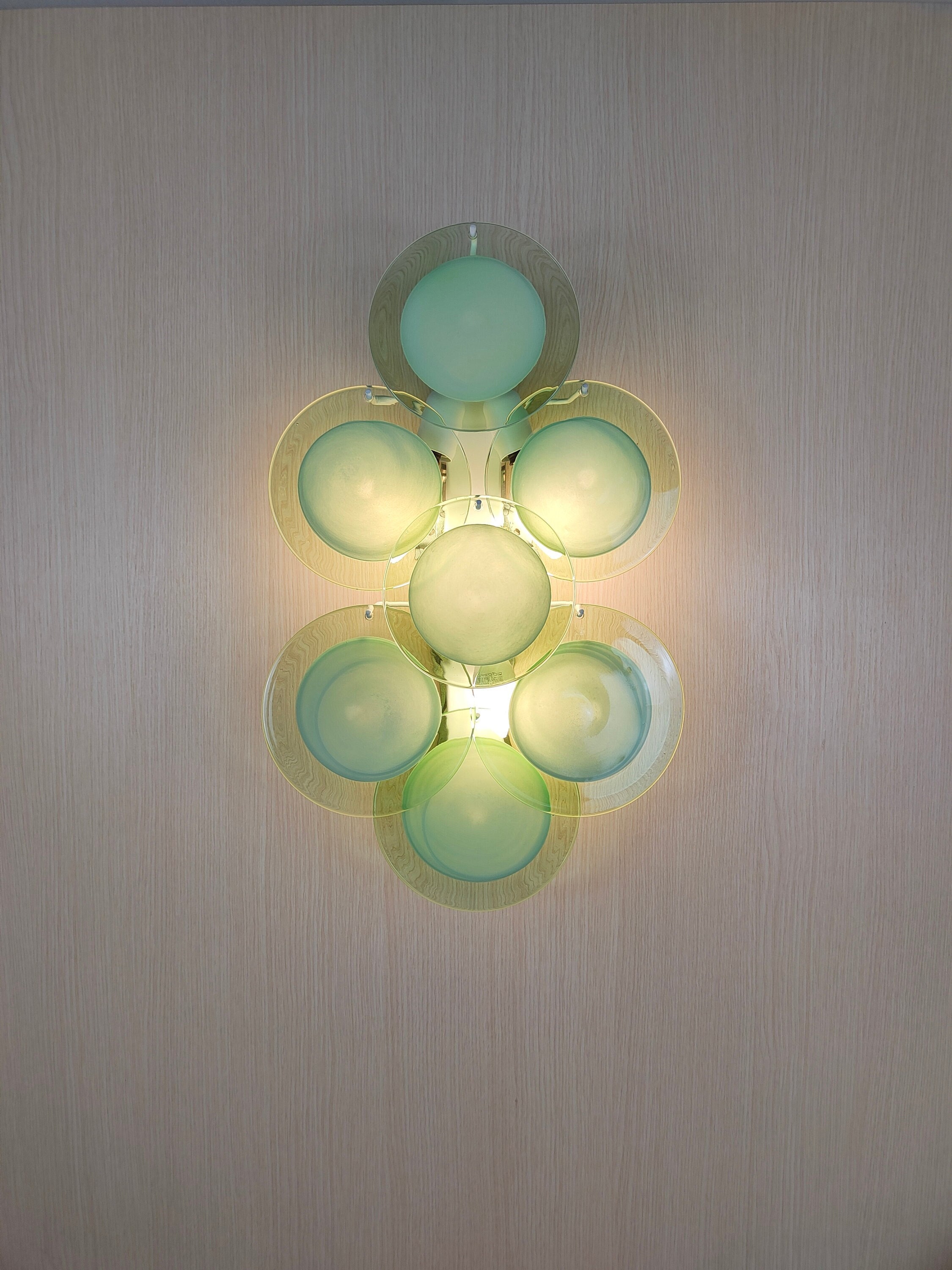 MURANO GLASS toso selezione ウォールランプ 壁面照明 Murano Glass Green Discs Wall Sconce - Etsy