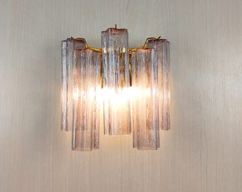 Murano glass mauve wall sconce